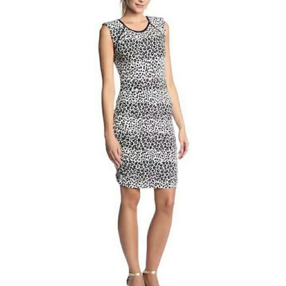 B/W Cheetah Print Column Dress NWT